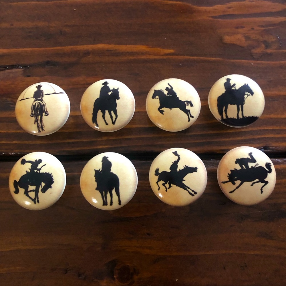 Wood Cowboy cabinet knobs